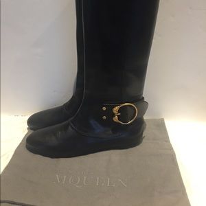 New in box Alexander McQueen tall black boots 41 C